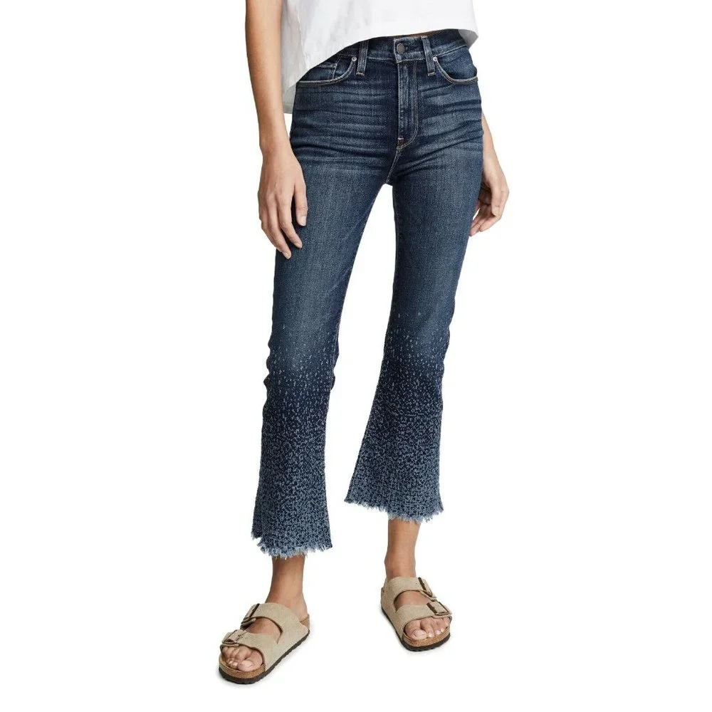 New HUDSON Holly High Rise Crop Flare Jeans 25 Blue - Picture 1 of 9